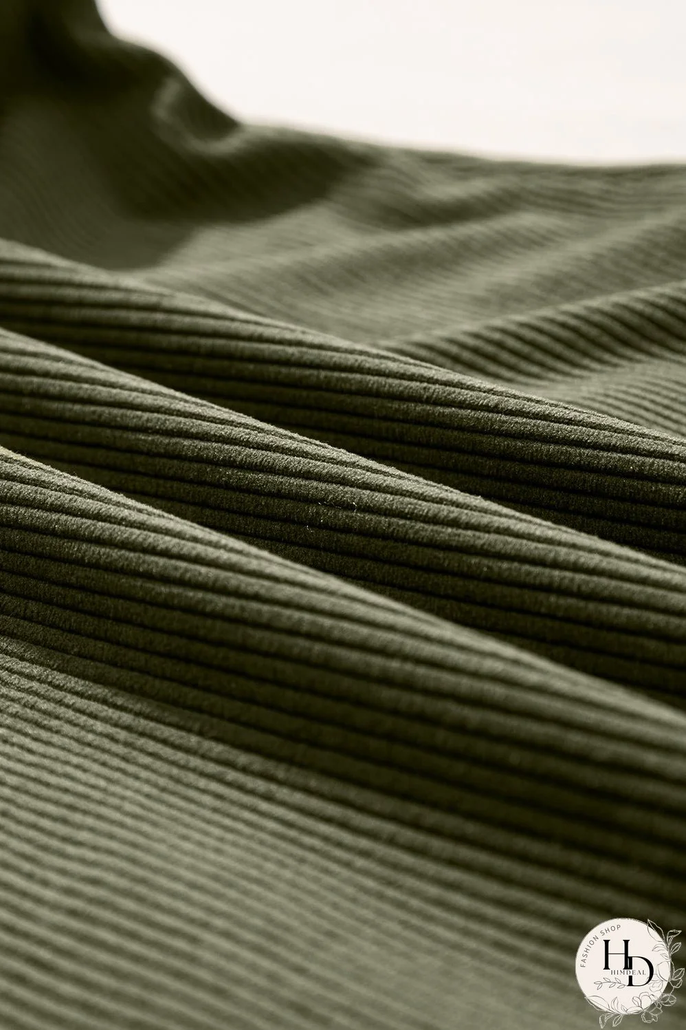 Women's Olive Green Corduroy Mini Dress