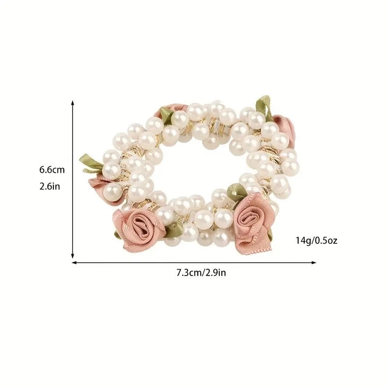 Minimalist Women’s Flower Pearl Hair Tie