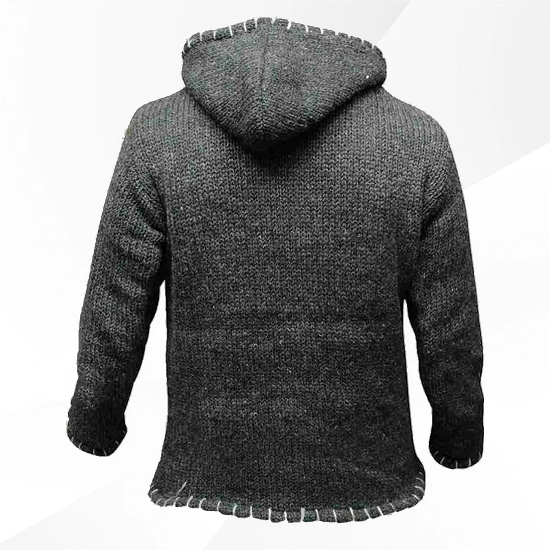 Streetwear Men Long Sleeve Stitching Hoodie Autumn Winter Color Block Hooded Jumpers Knit Sweatshirts Knit Hoodies