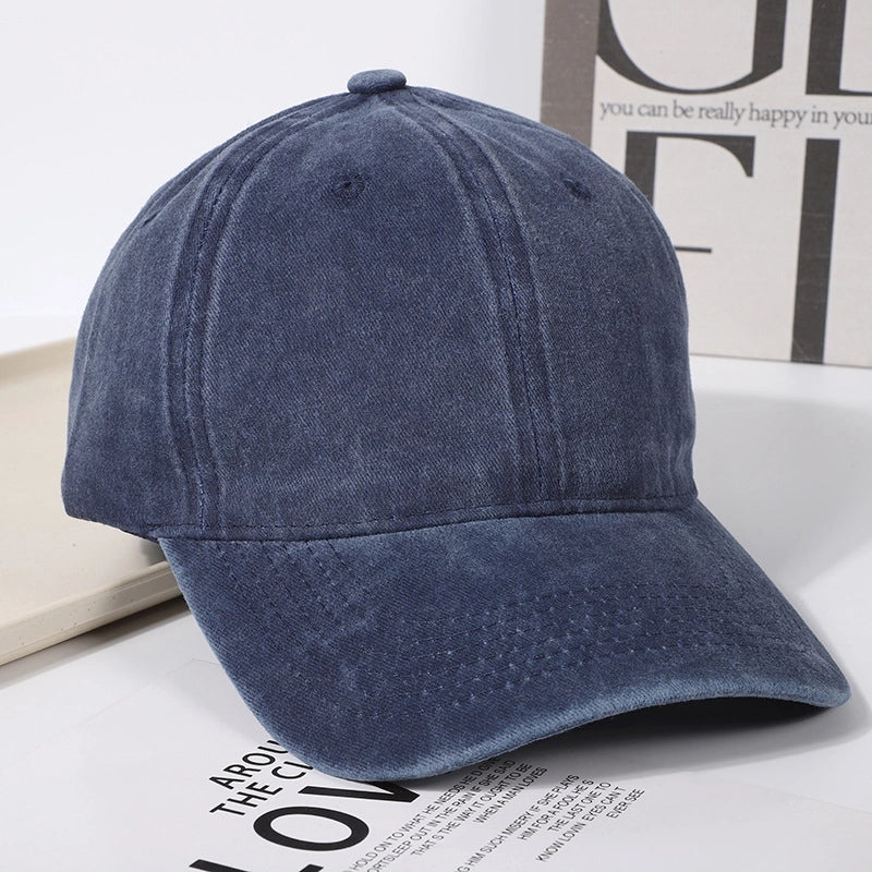 Korean-style Retro Distressed Washed Soft Cotton Baseball Cap Trendy Men’s And Women’s Street Light Plate Curved Eaves Hip-hop Duck Tongue Hat