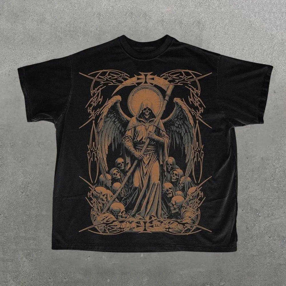 Cross&Skull Print Short Sleeve T-Shirt