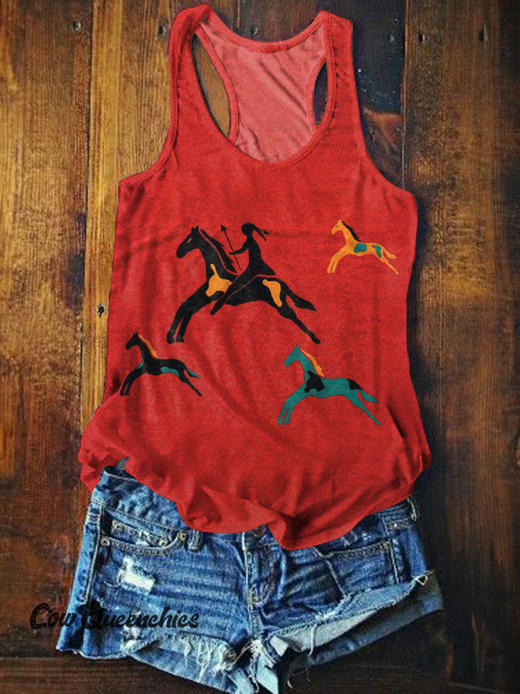 Women&rsquo;s Classic Horse Art Print Tank Top Multicolor / S