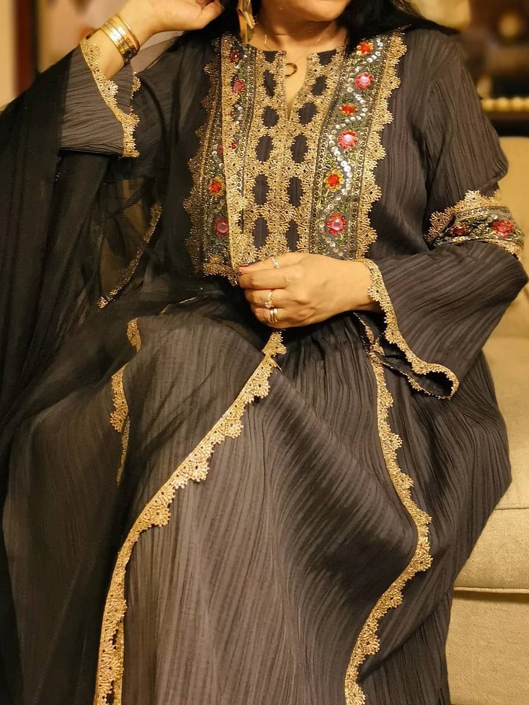 Vintage Long Sleeve Elegant Kaftan and Tunic Set