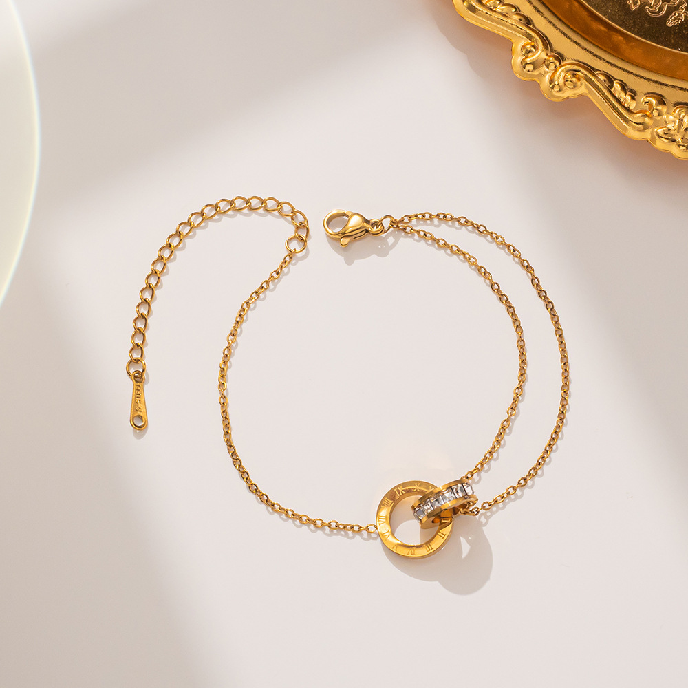 Mature Women Roman Digital Double Ring Buckle Bracelet