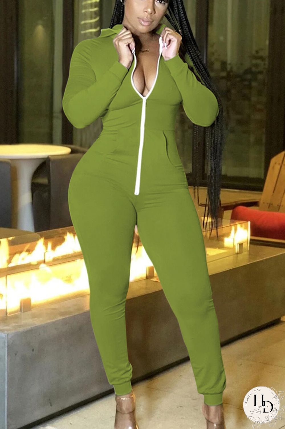 Red Sexy Polyester Solid V Neck Jumpsuits