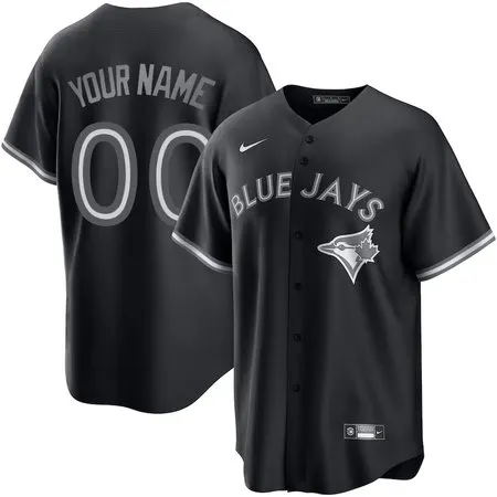 Men's Toronto Blue Jays Custom Black Lights Out Replica Jersey