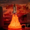  LED Night Light Creative Rocket Design 3D Print Space Shuttle Lamp Night Light Moon Lamp USB Rechargeable For Boys Birthday Home Light Decoration