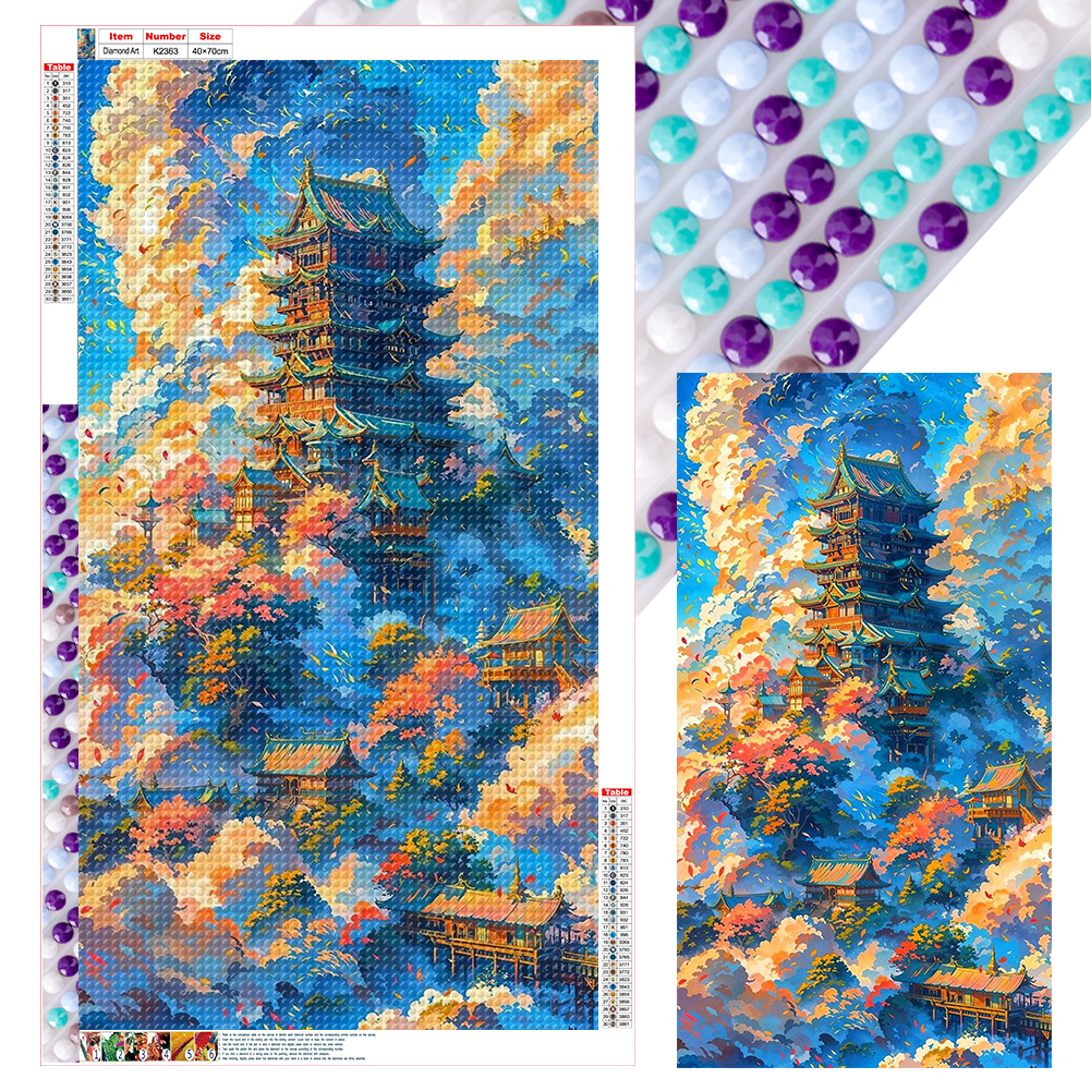 Dream Castle 40*70cm(canvas) full round drill diamond painting