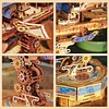  Tonecheer 3D Wooden Puzzle for Adults, DIY Vintage Orient Wooden Ship Airship Model Kit Interactive Movable Structure with Music