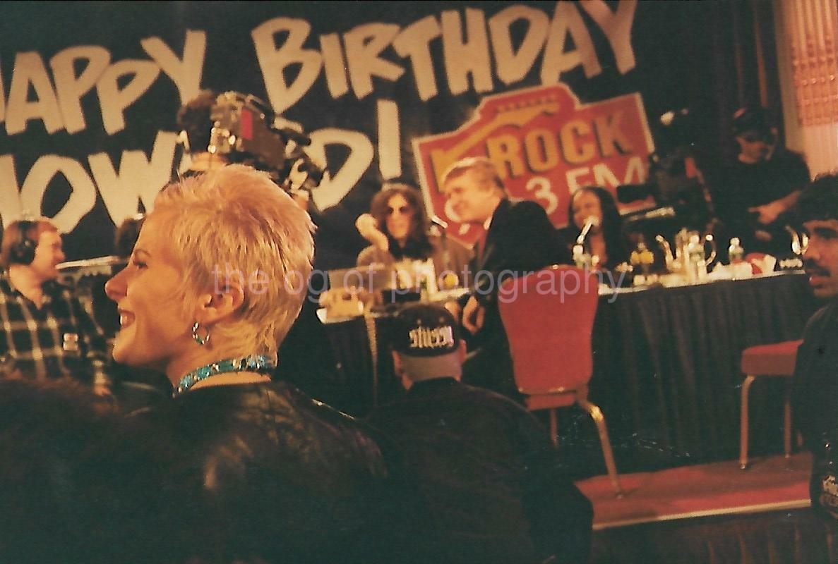 FOUND Photo Poster painting 1990's NYC Color HOWARD STERN BIRTHDAY DONALD TRUMP Original 112 13W