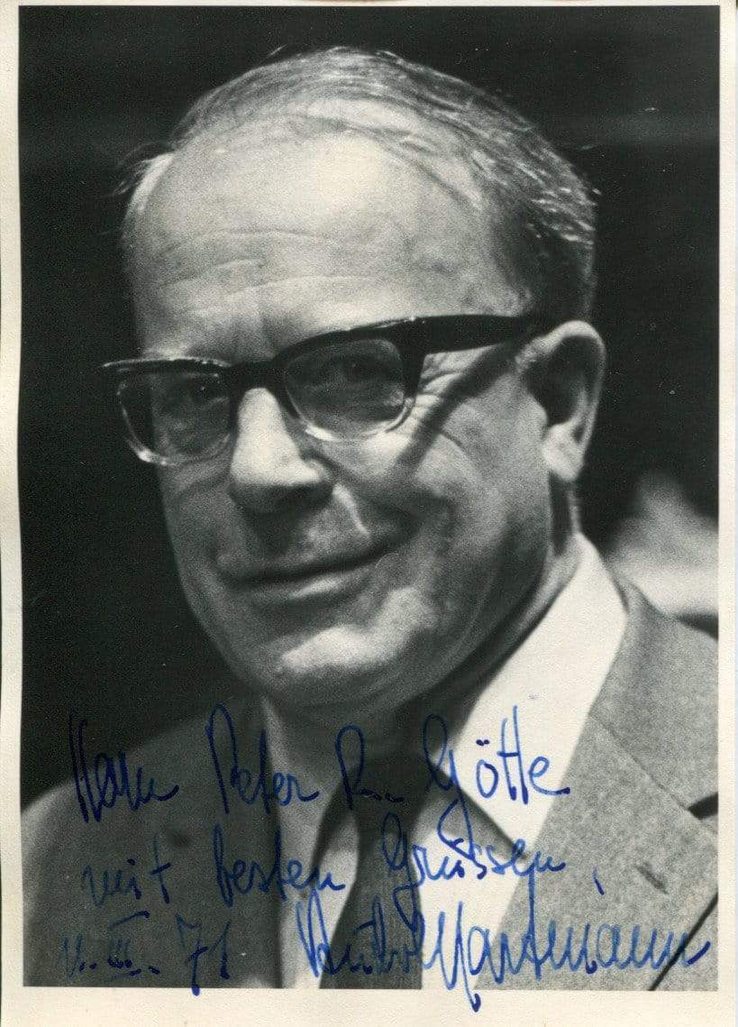 Rudolf Hartmann autograph Bavarian State Opera general director, signed Photo Poster painting