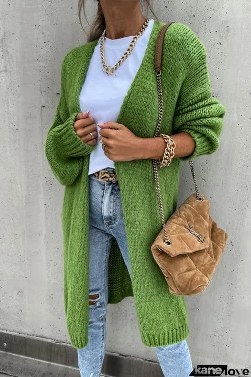 Fashion Long Sleeve Casual Simple Cardigan