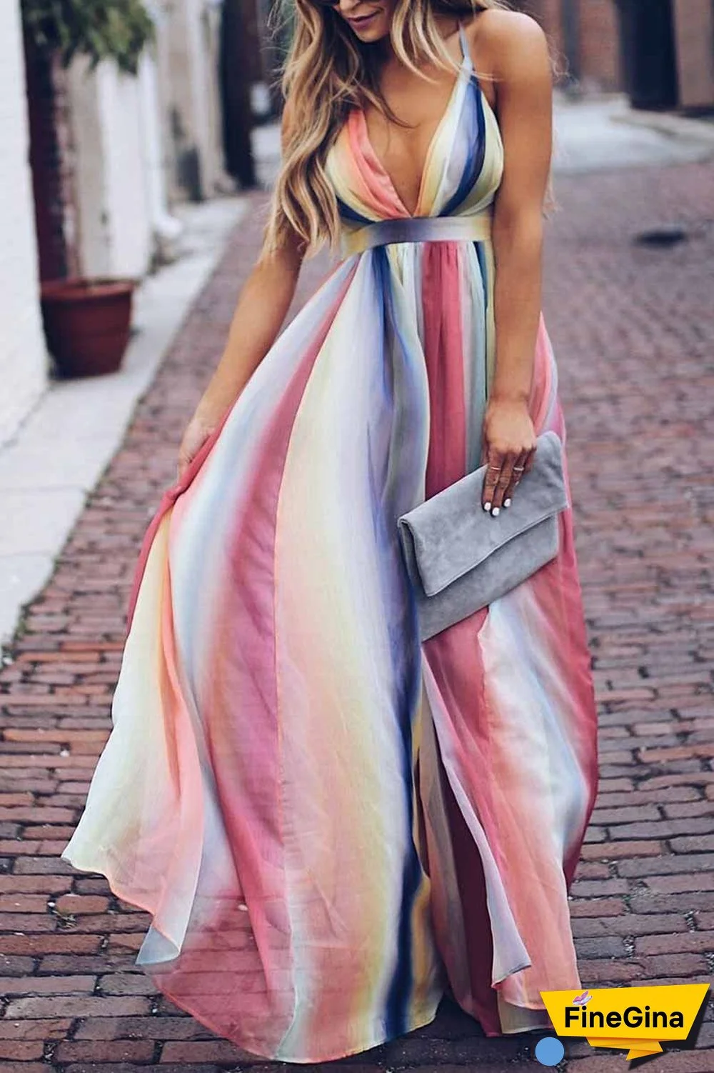 Sling Bohemian Print Maxi Dress