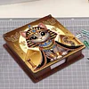 Wooden DIY Egyptian Cat Diamond Painting Kit Note Box with 160 Papers for Office
