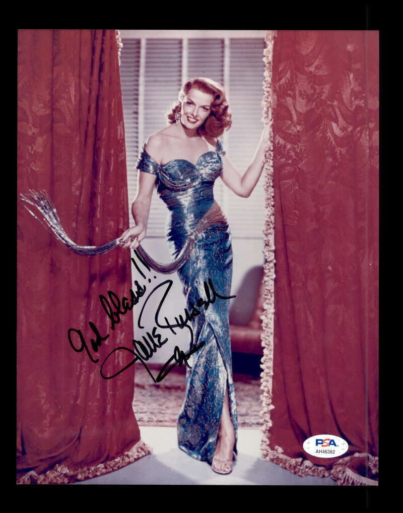 Jane Russell PSA DNA Coa Signed 8x10 Photo Poster painting Certified Autograph