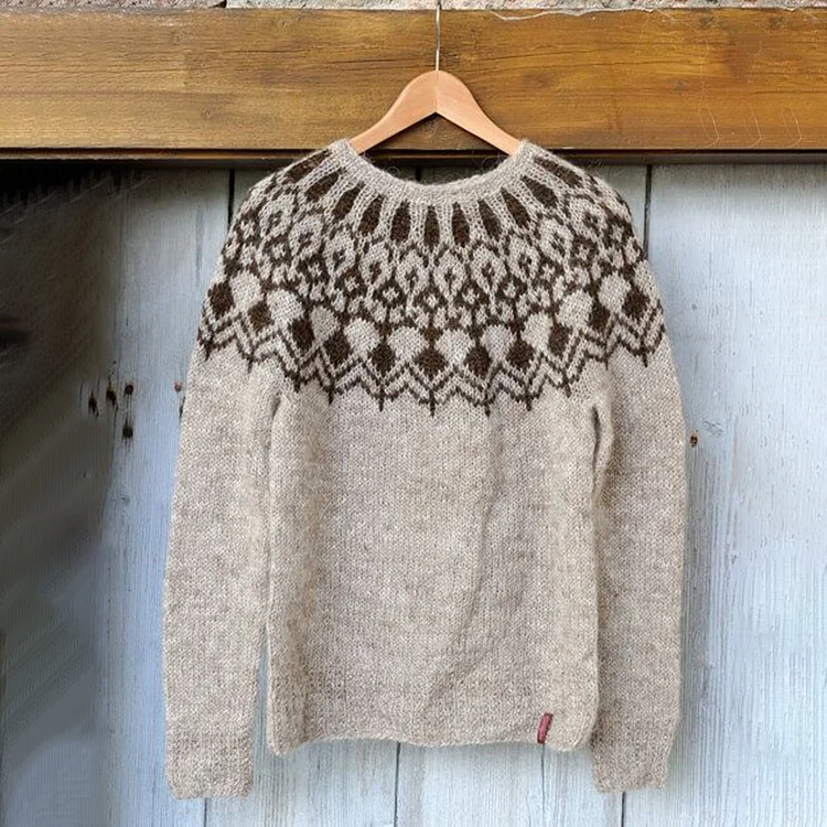 Vintage Geometry Cozy Warm Sweater