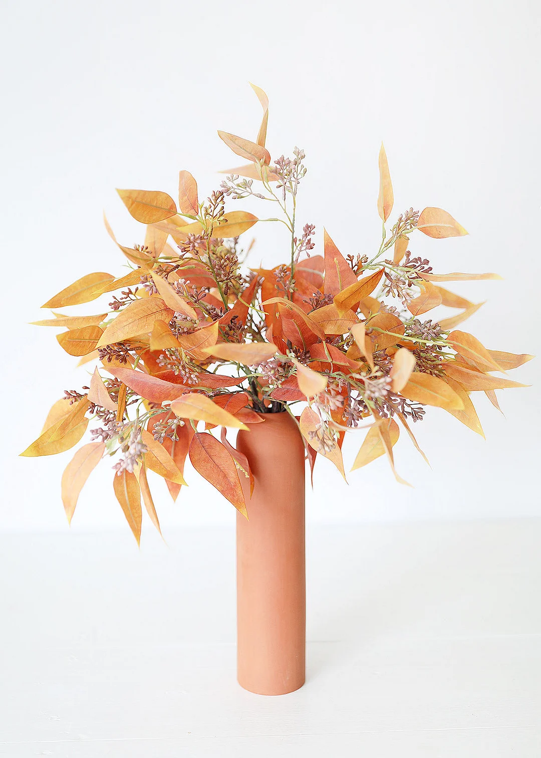 Fake Terracotta Eucalyptus Leaves - 23"