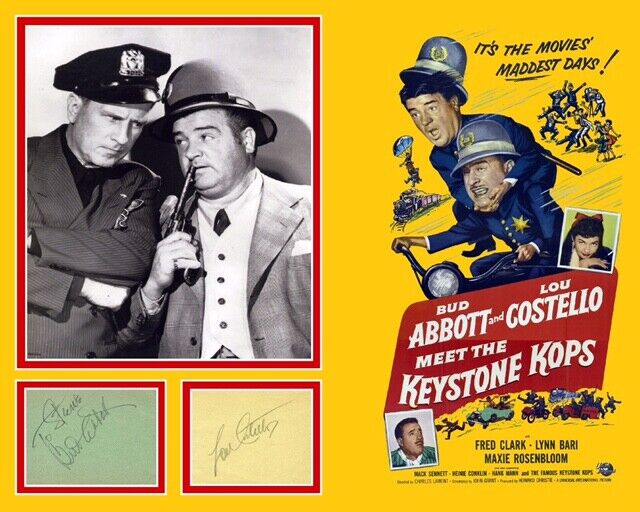 BUD ABBOTT AND LOU COSTELLO SIGNED Photo Poster painting MOUNT UACC REG 242