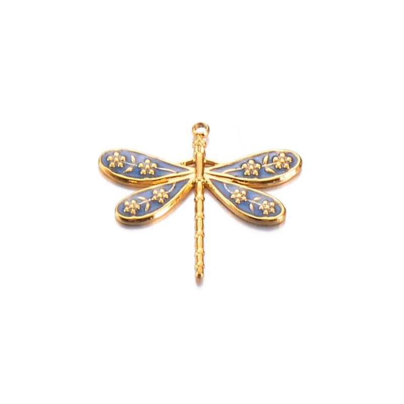 3 PCS/Package 24*27mm 304 Stainless Steel Dragonfly Butterfly Pendant Jewelry Accessories