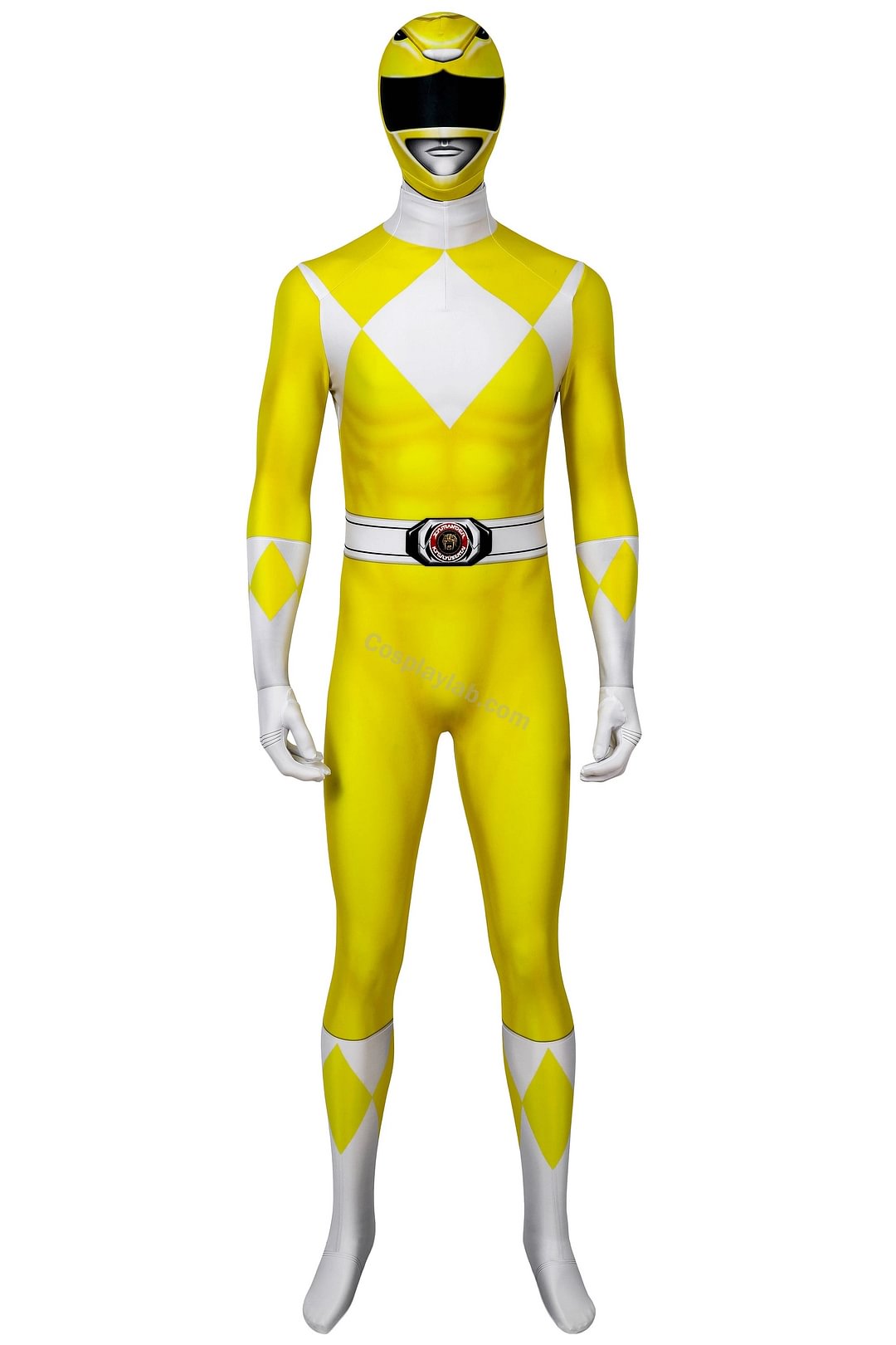 Yellow Ranger Cosplay Suit Power Rangers Yellow HQ Printed Spandex Costume