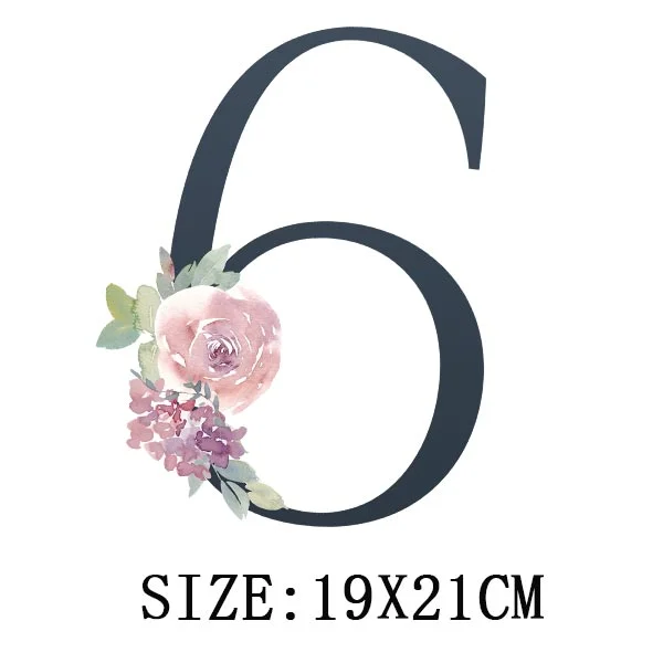 Beautiful Number Thermal Stickers On T-shirt Bag DIY Washable Patches Funny Design Iron On Transfers For Clothes Appliqued Decor