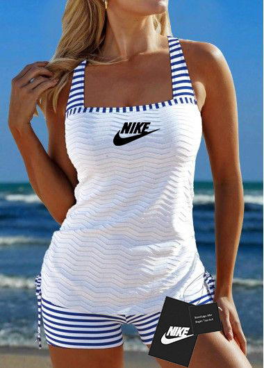 Conjunto de biquíni feminino com estampa e cordão 2025