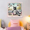 Cat And Bird By Window-11CT Stamped Cross Stitch 40*40cm/15.75*15.75in tapestrymarket