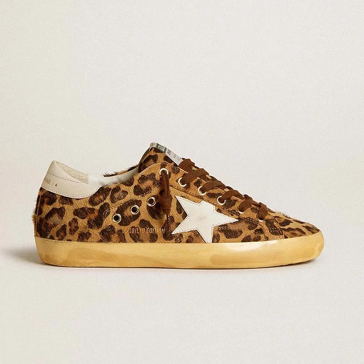 Golden Goose Super-Star LTD de piel de potro de leopardo con estrella y refuerzo del talón de piel