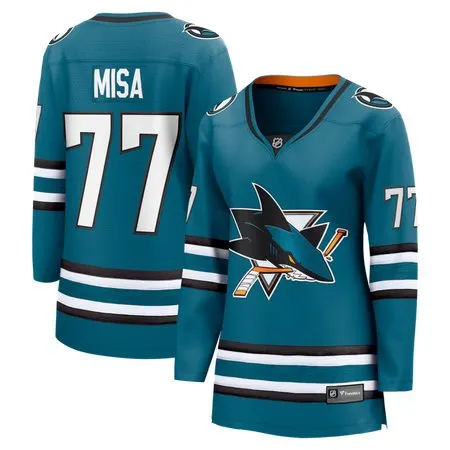 Women's San Jose Sharks #77 Michael Misa  Teal Jersey