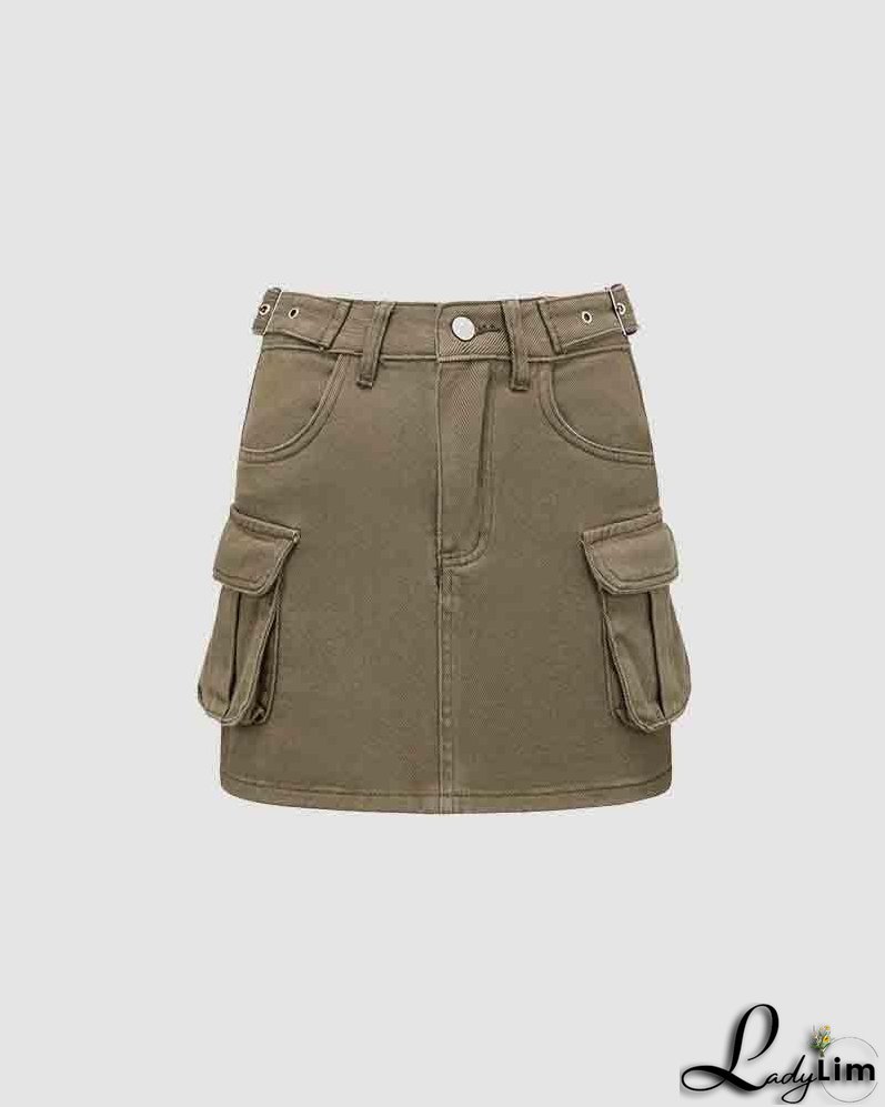 Elrose Denim Utility Skirt