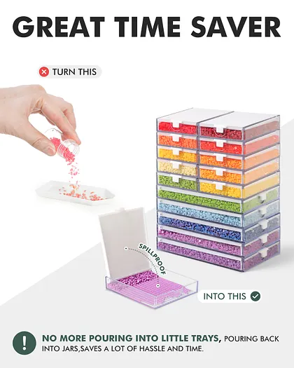 trabricks 小　大 Trabricks Diamond Painting Drills Storage Tray Bead Container