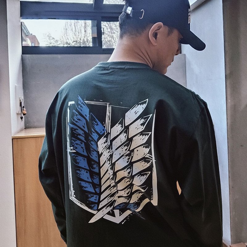 Attack On Titan The Survey Corps Wings of Freedom Long Sleeve T-shirt weebmemes