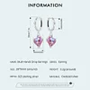 925 Sterling Silver Skull Hands Pink Heart Drop Earrings