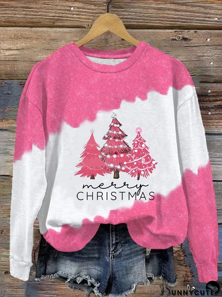 Women's Merry Christmas Christmas Tree Print Casual Sweatshirt
