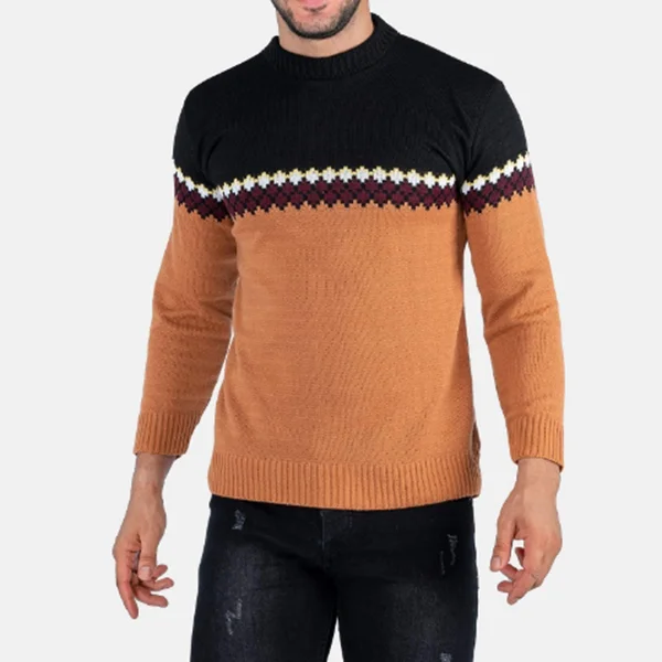 Men's Contrast  Pullover Bottoming Sweater