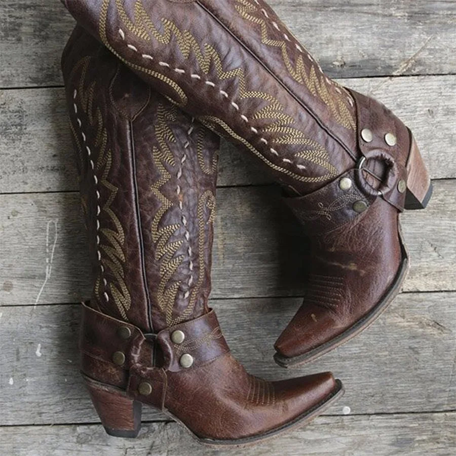 Women's Western Vintage Embroidery Boots
