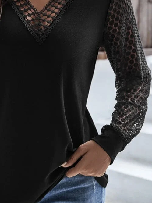 Women Half Sleeve V-neck Solid Color Dress