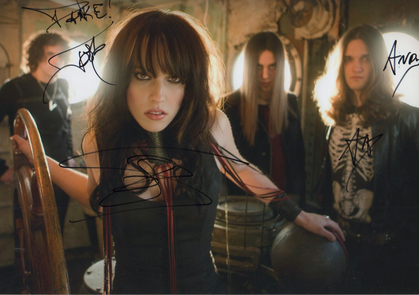 Halestorm Band signed 8x12 inch Photo Poster painting autographs