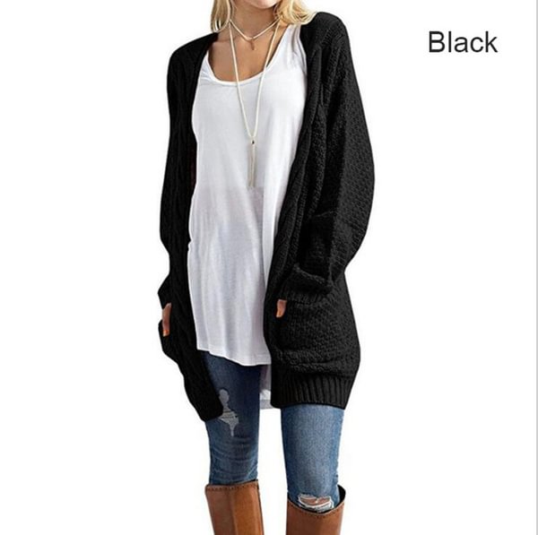 Women's Boho Long Sleeve Open Front Chunky Warm Cardigans Pointelle Pullover Cozy Sweater - Shop Trendy Women's Fashion | TeeYours