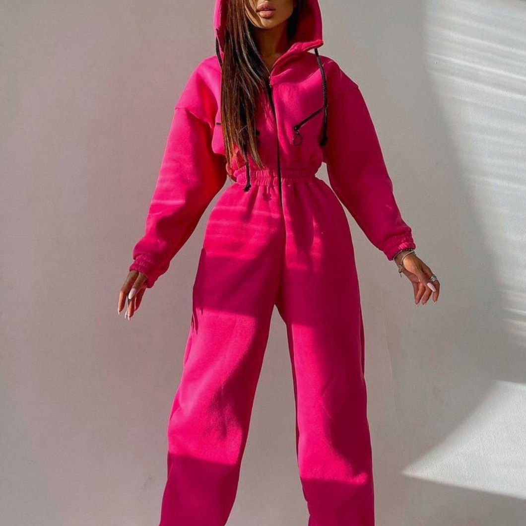 Women's Athletic Hooded Jumpsuit