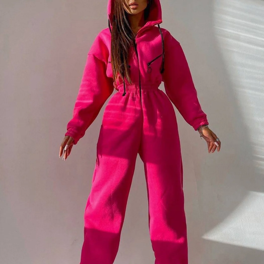 Women's Athletic Hooded Jumpsuit