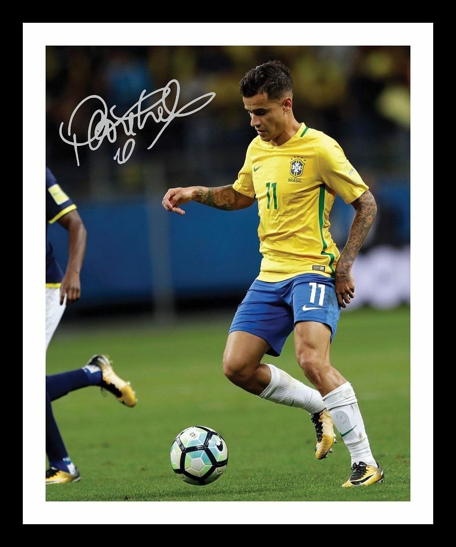 Philippe Coutinho - Brazil Autograph Signed & Framed Photo Poster painting