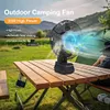 Air Circulator Fan Rechargeable Portable Camping Fan 2 Speed Settings for Car RV