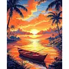 Sonnenuntergang Seeblick - runder Bohrer Diamantmalerei - 40*50cm