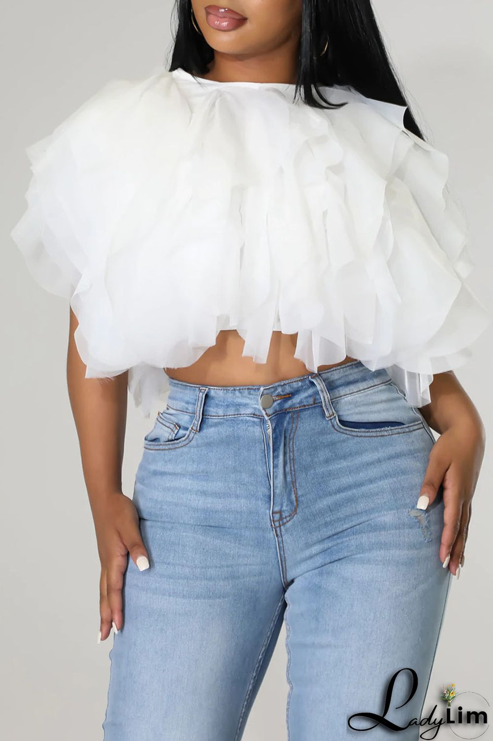 Green Fashion Sweet Solid Patchwork Asymmetrical O Neck Tops