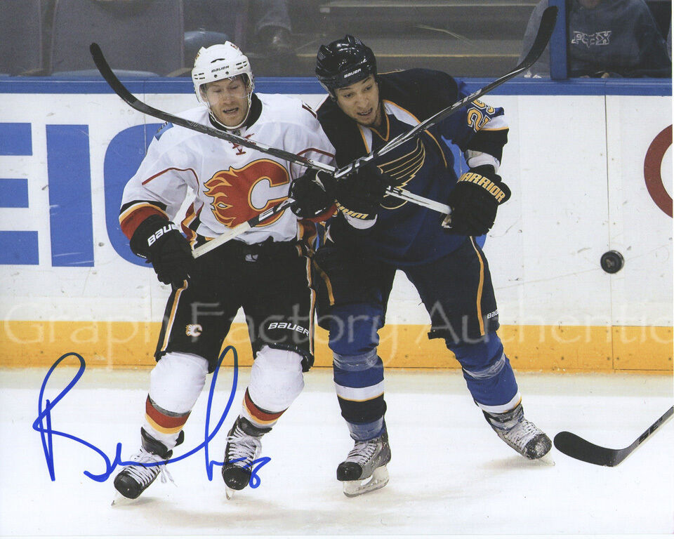 Brendan Morrison Calgary Flames Signed Autographed 8x10 Photo Poster painting COA GFA