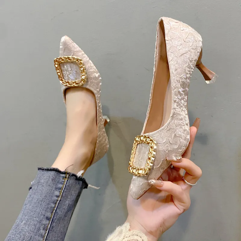 Breakj Breakj Of High Heel Shoes Women's Fine Black Working Shoes Tip Single Shoes 2025 Autumn Fashion