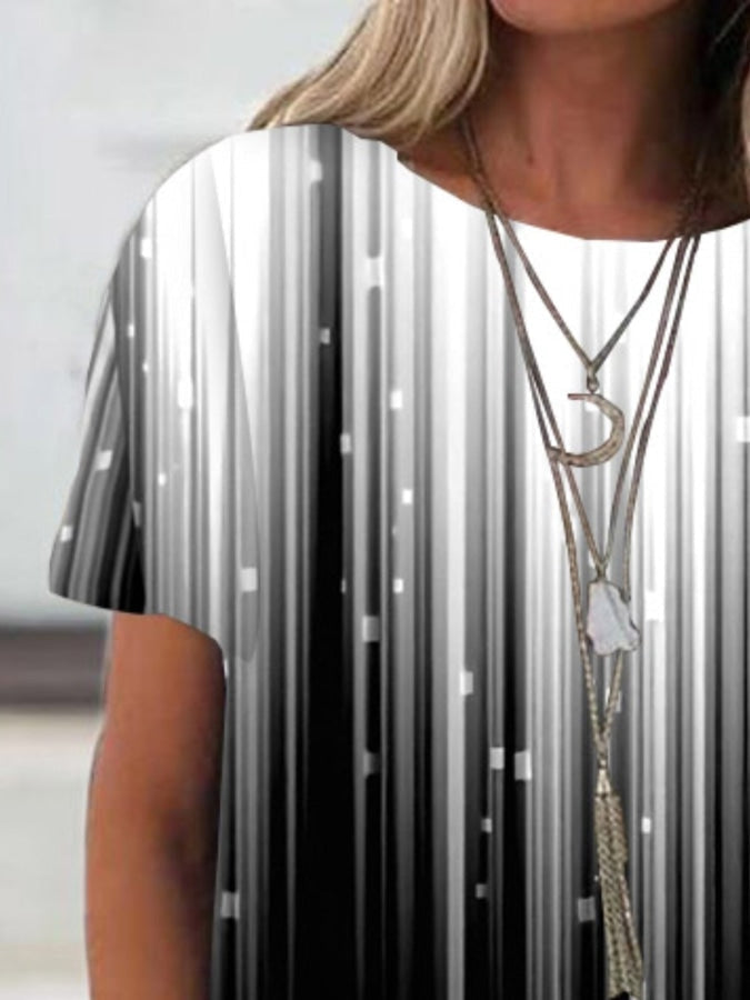 Women Half Sleeve V-neck Solid Color Dress