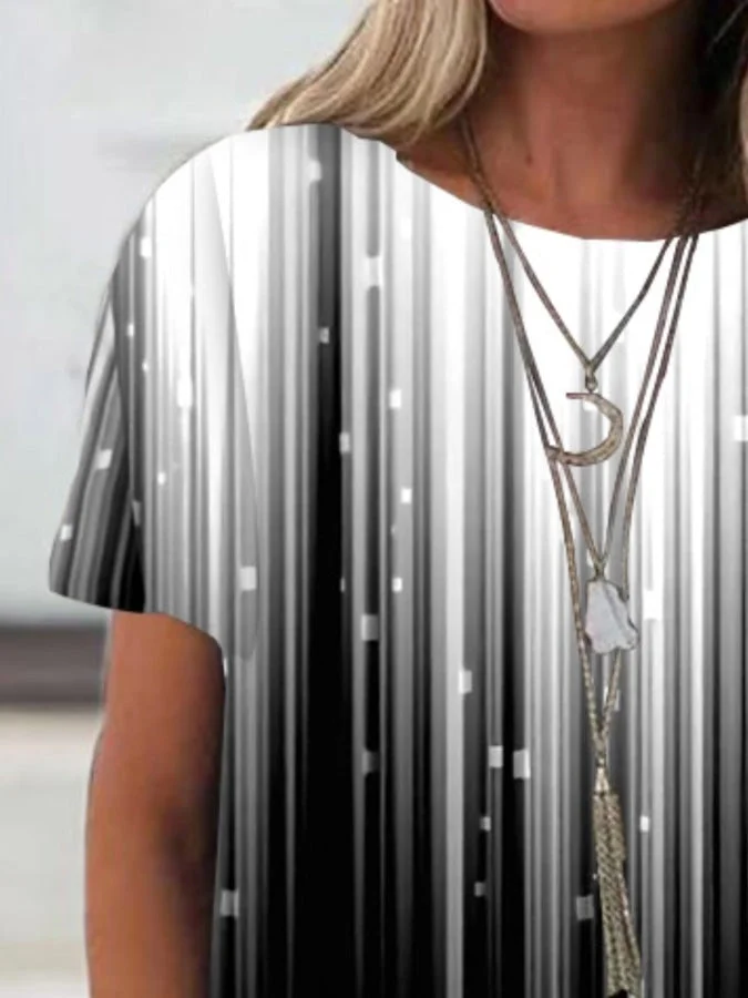 Women Half Sleeve V-neck Solid Color Dress