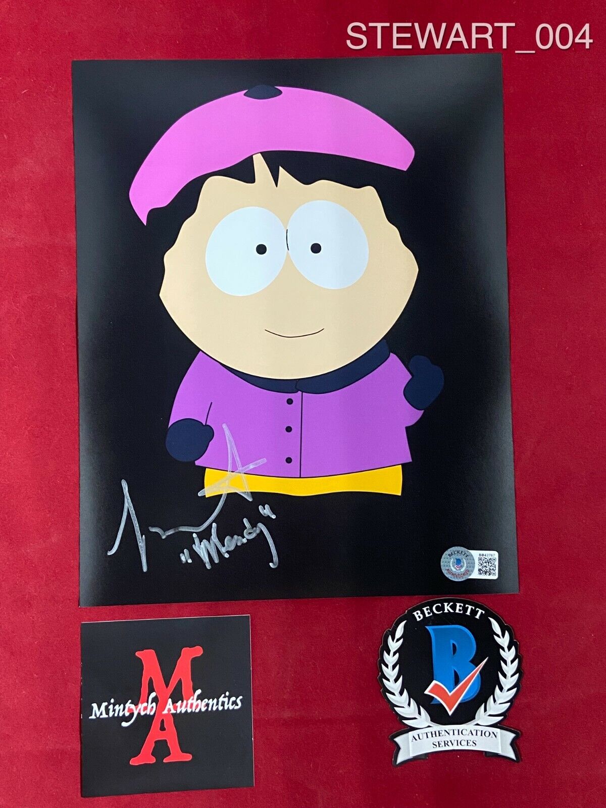 APRIL STEWART AUTOGRAPHED SIGNED 8x10 Photo Poster painting! SOUTH PARK! WENDY! BECKETT COA!